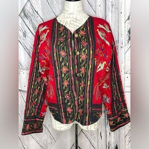 Vintage Passports for Pier 1 Embroidered Jacket L